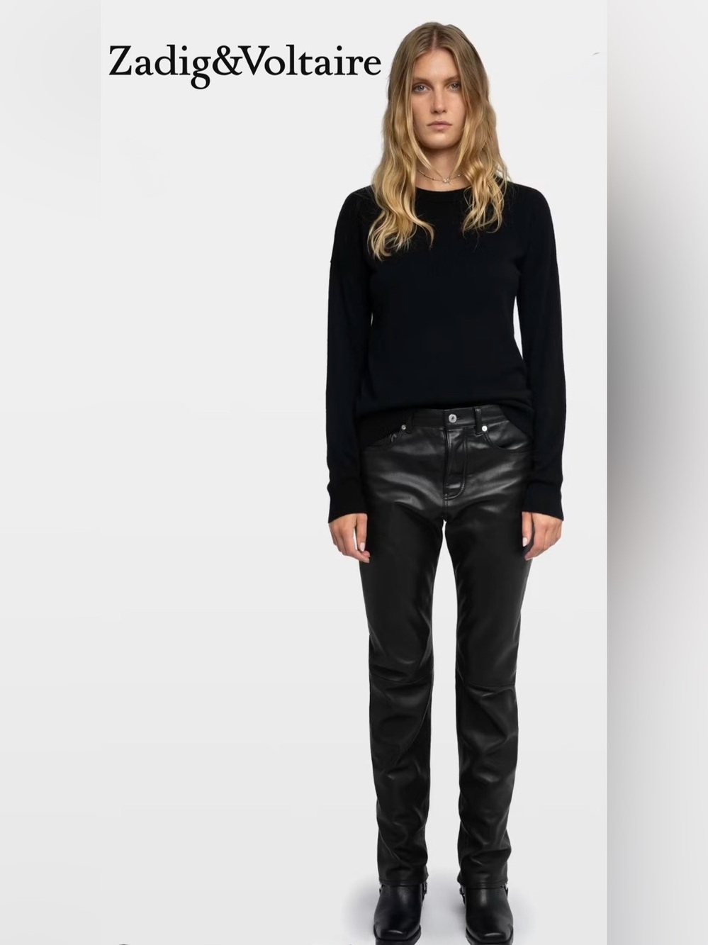 Zadig & Voltaire Distressed Cici Patch Wool Sweater in Black (No Tag - Approx S)